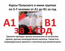 Курсы польского для поступающих А1, Б1, Б2